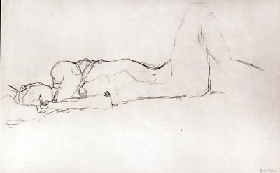 Mulher nua na cama, c.1914 de Gustav Klimt